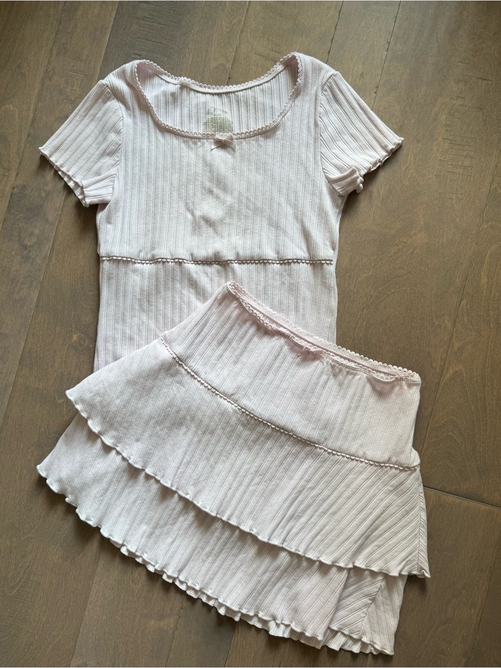 Art Class Light Pink Pointelle-Knit Set